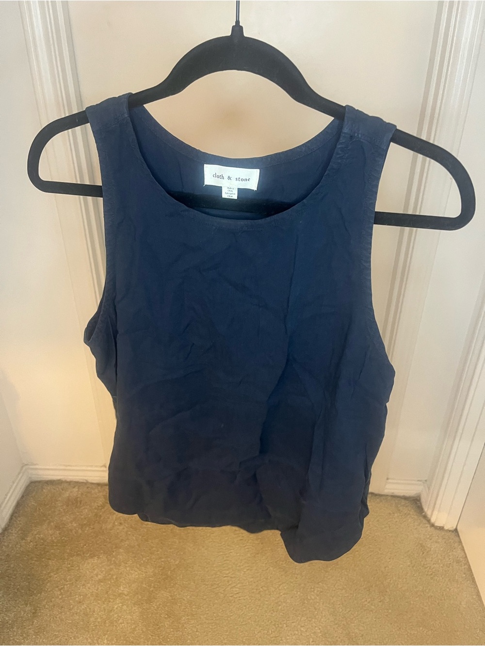 cloth & stone Navy Scoop Neck Tank Top